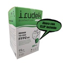 Mascarilla Irudek YPHD FFP2 sin válvula plegado vertical, almohadilla de confort en nariz.