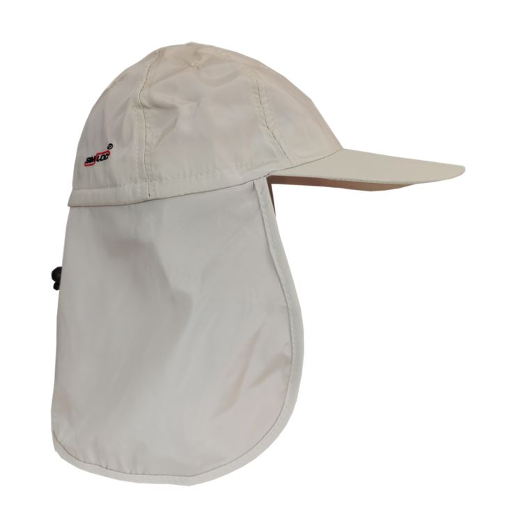 Gorra transpirable con cubrenucas Simloc, protección solar UPF50+ según norma DIN EN 13758-1