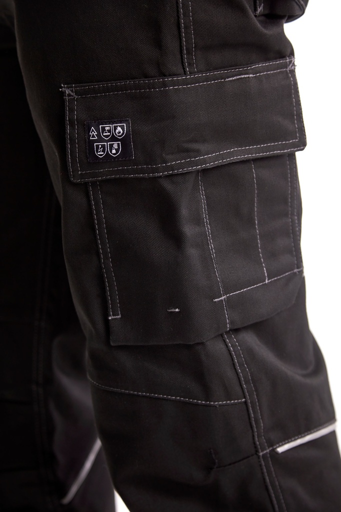Pantalón arco eléctrico Blaklader 15611516, color negro/gris, multibolsillos detalles reflectantes