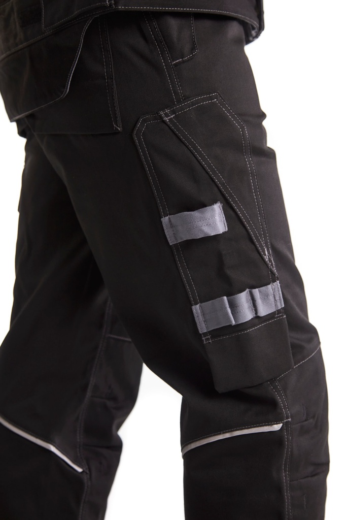 Pantalón arco eléctrico Blaklader 15611516, color negro/gris, multibolsillos detalles reflectantes