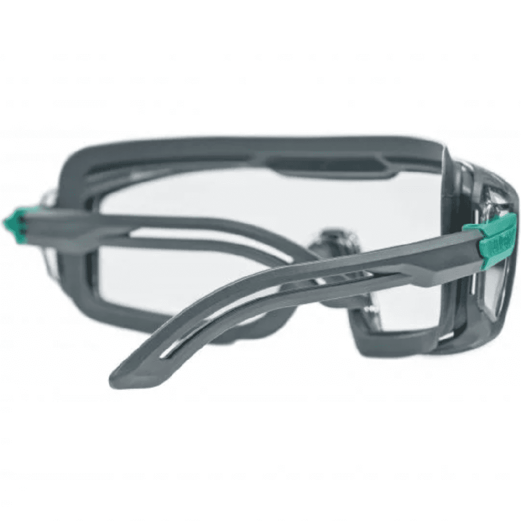 Gafas Uvex i-guard planet de patillas, material biológico y reciclado, con patillas y certificada para protección de líquidos y polvo grueso