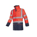 Parka Sioen Hedland ignífuga antiestática alta visibilidad, impermeable y transpirable, protección productos químicos.