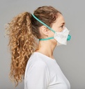 Mascarilla FFP3 plegable con válvula BLS Zer0 033 Flat,  tres solapas de alta protección y baja resistencia respiratoria con lámina protectora