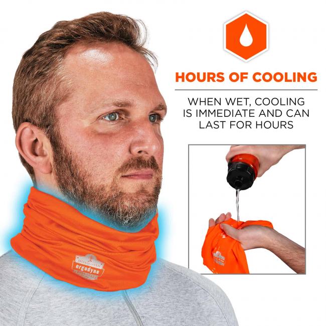 Banda de cuello / braga evaporativa refrescante Ergodyne 6487, protección solar UPF 50+
