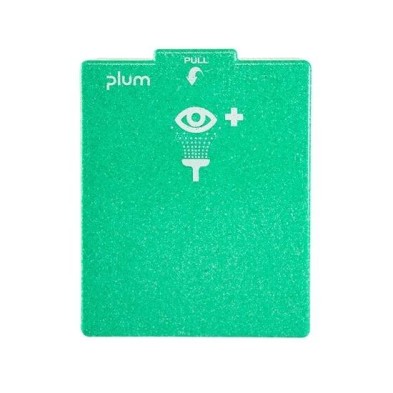 Estación lavaojos PLUM 4789 estanca con 1 botella de 500 ml. de solución salina y 1 botella de 200 ml. de solución pH neutro para productos químicos