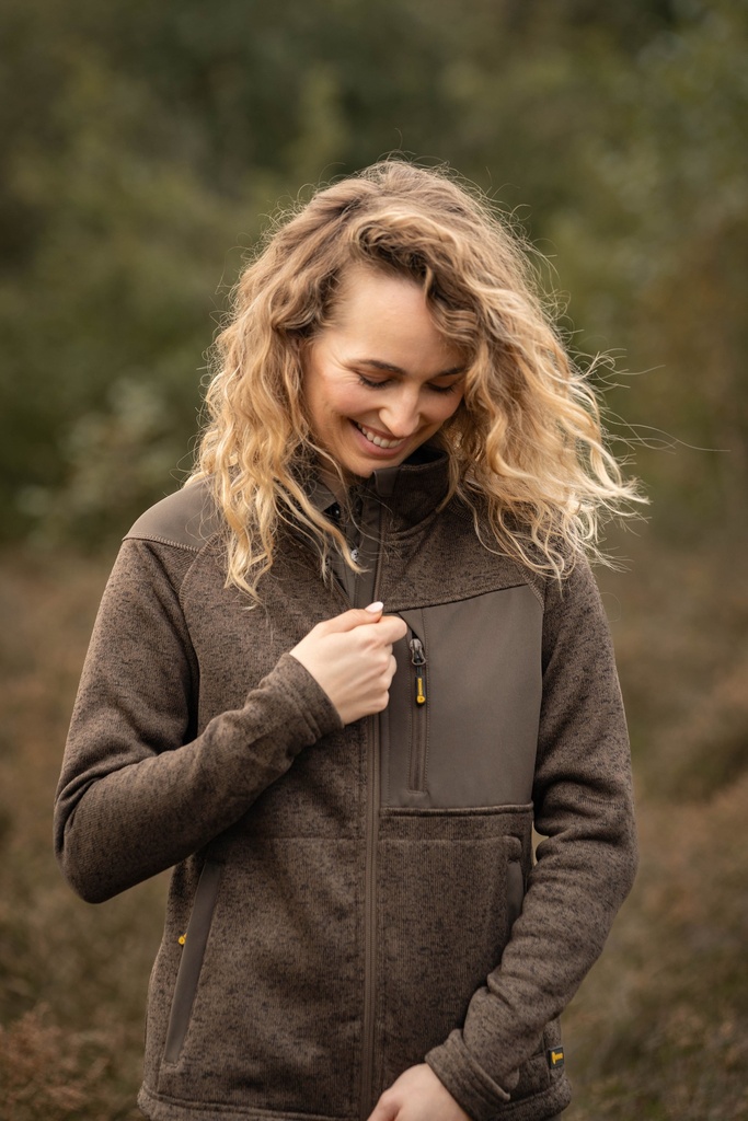 Forro polar repelente de insectos Rovince Coarse Women, cortavientos en parte frontal, transpirable en la espalda, e insertos de tejido softshell elástico