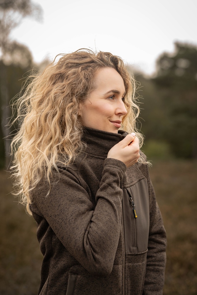 Forro polar repelente de insectos Rovince Coarse Women, cortavientos en parte frontal, transpirable en la espalda, e insertos de tejido softshell elástico