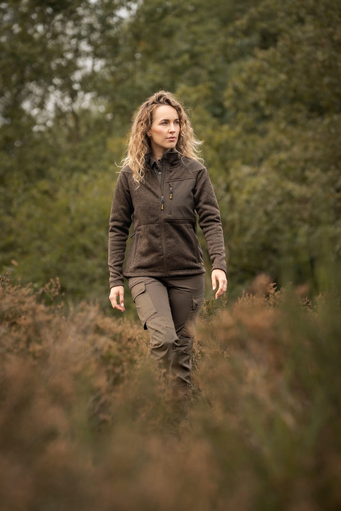 Forro polar repelente de insectos Rovince Coarse Women, cortavientos en parte frontal, transpirable en la espalda, e insertos de tejido softshell elástico