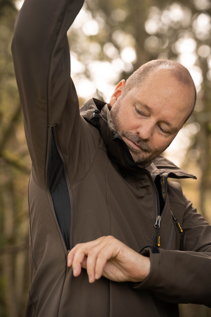 Chaqueta Softshell Rovince Ergoline para hombre, revestimiento anti-insectos, dos bolsillos laterales, un bolsillo en el pecho y un bolsillo interior con cremallera, NEN-8333, EN-17487