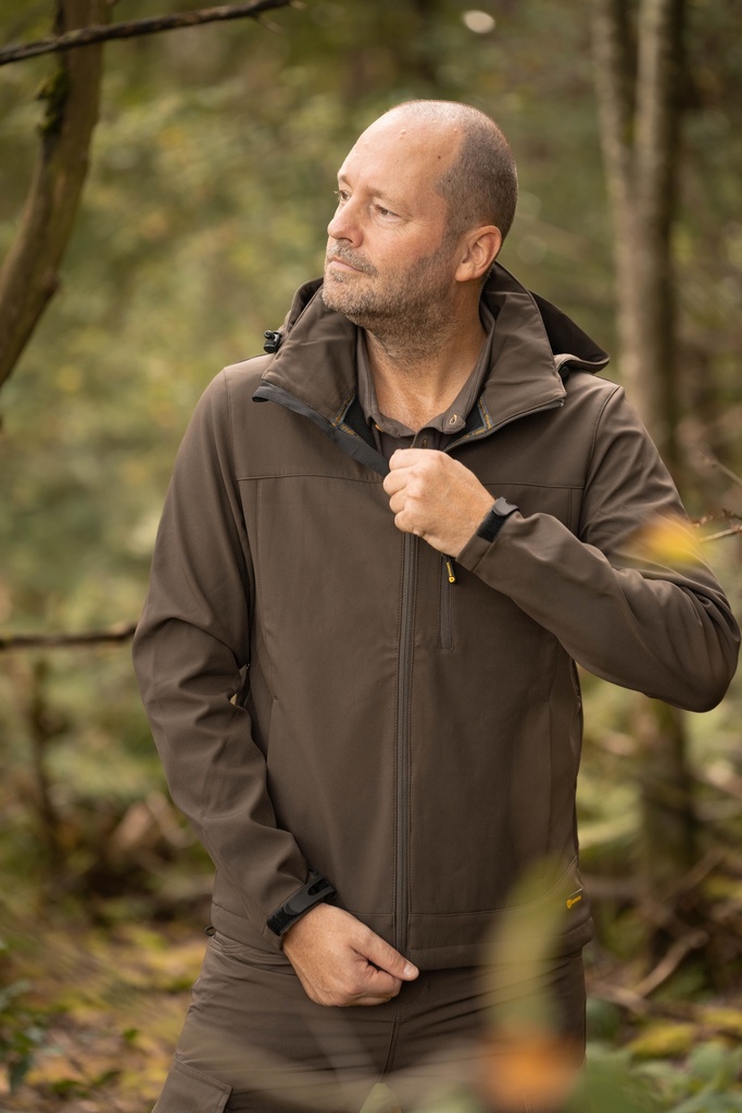 Chaqueta Softshell Rovince Ergoline para hombre, revestimiento anti-insectos, dos bolsillos laterales, un bolsillo en el pecho y un bolsillo interior con cremallera, NEN-8333, EN-17487