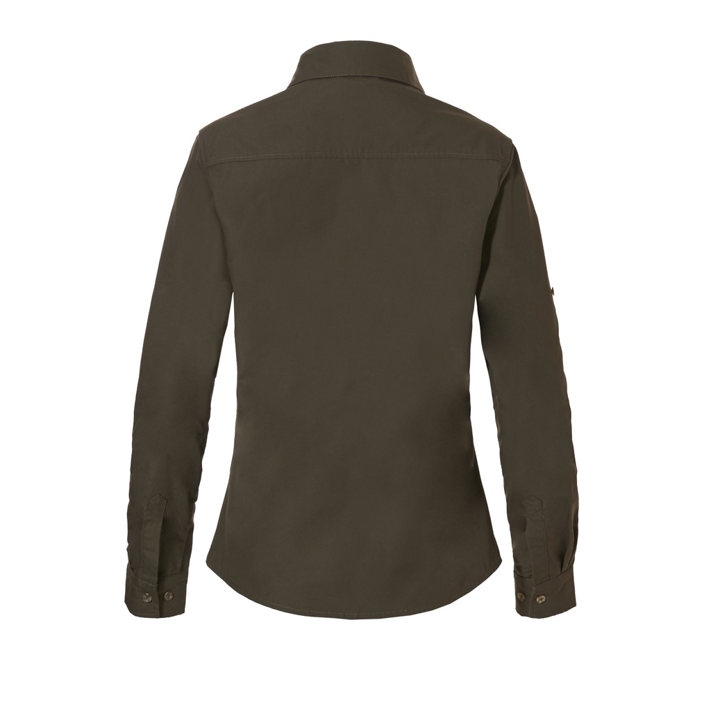 Camisa de manga larga Rovince Ergoline diseño para mujer, revestimiento antiinsectos, dos bolsillos en el pecho con solapa, un bolsillo en el pecho con cremallera, cuello abotonado, NEN-8333, EN-17487, UV50+.