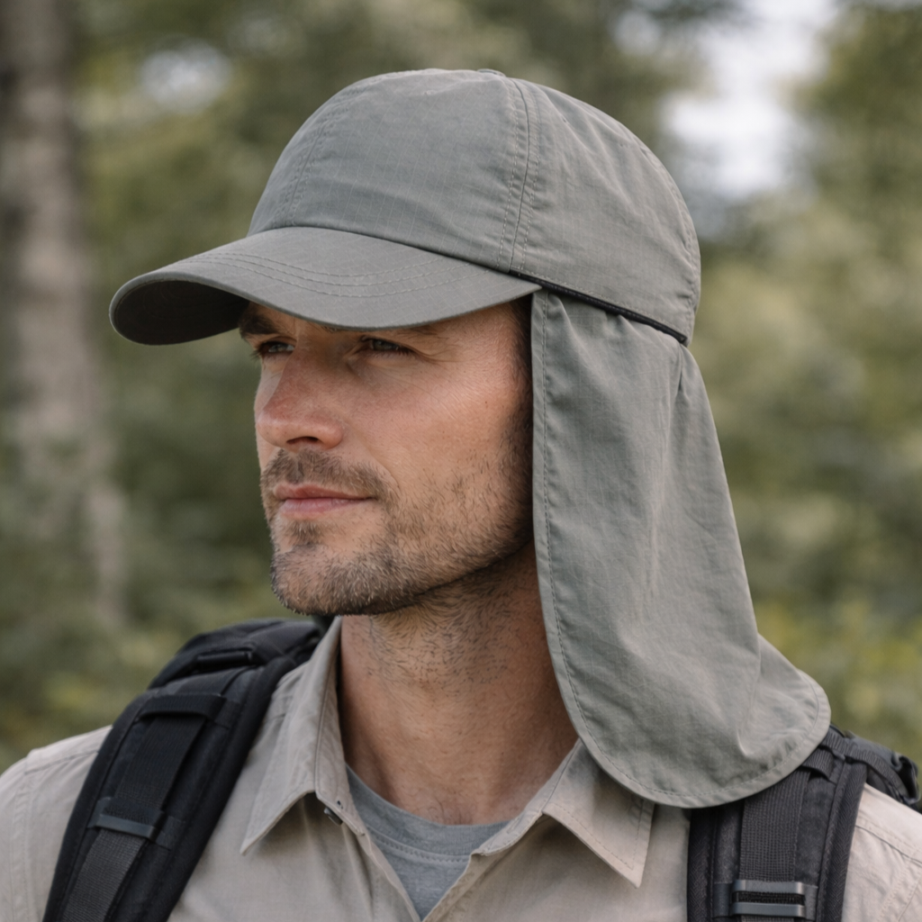 Cubrenucas de protección solar para gorra SAHARA  - Verde oliva