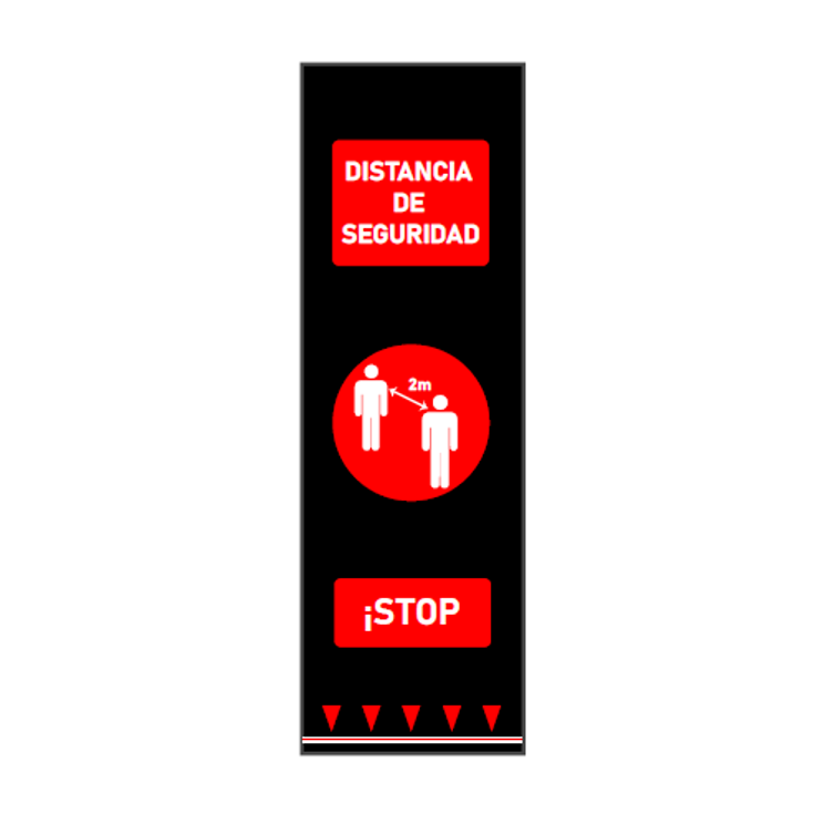 Alfombra distancia social 0.65 m. x 2 m. - Huellas - Rojo