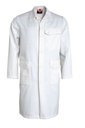 Bata de laboratorio Tranemo 59358104 multinorma, inherentemente ignífuga, color blanco, tejido ligero Tera TX, sin elementos metálicos.