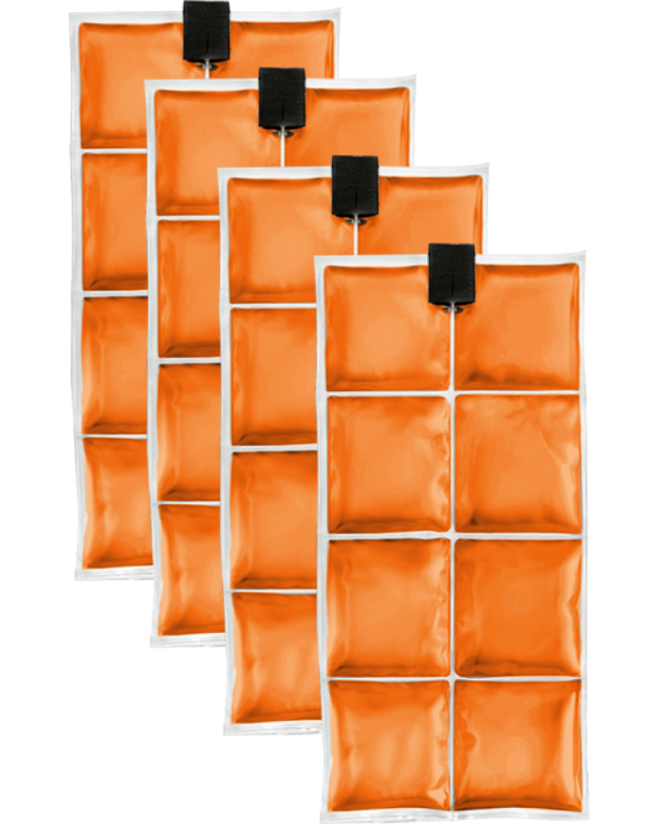 Insertos de refrigeración Inuteq PAC de origen biológico para chaleco BodyCool Pro y BodyCool Hybrid, temperatura constante de 6,5º C. Pack de 4