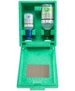  Estació rentaülls PLUM 4789 estanca amb 1 ampolla de 500 ml. de solució salina i 1 ampolla de 200 ml. de solució pH neutre per a productes químics