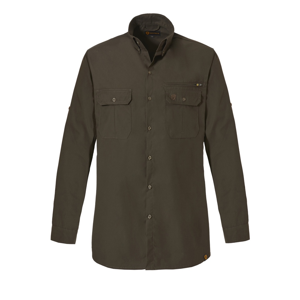 Camisa Rovince Ergoline para hombre, con dos bolsillos en el pecho con solapa, un bolsillo en el pecho con cremallera, repelente de insectos (NEN-8333 y EN-17487) y UPF40+