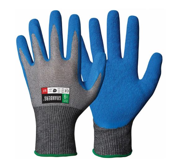 Guante Granberg 116.530 con protección contra cortes (nivel F), recubrimiento de látex, excelente destreza, resistente al calor de contacto (nivel 1) hasta 100°C durante 15 segundos