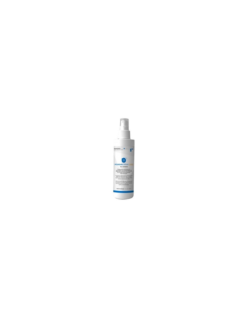 Protector solar factor 50 Pevasun spray, 200 ml. Protección UVA, UVB y UVC
