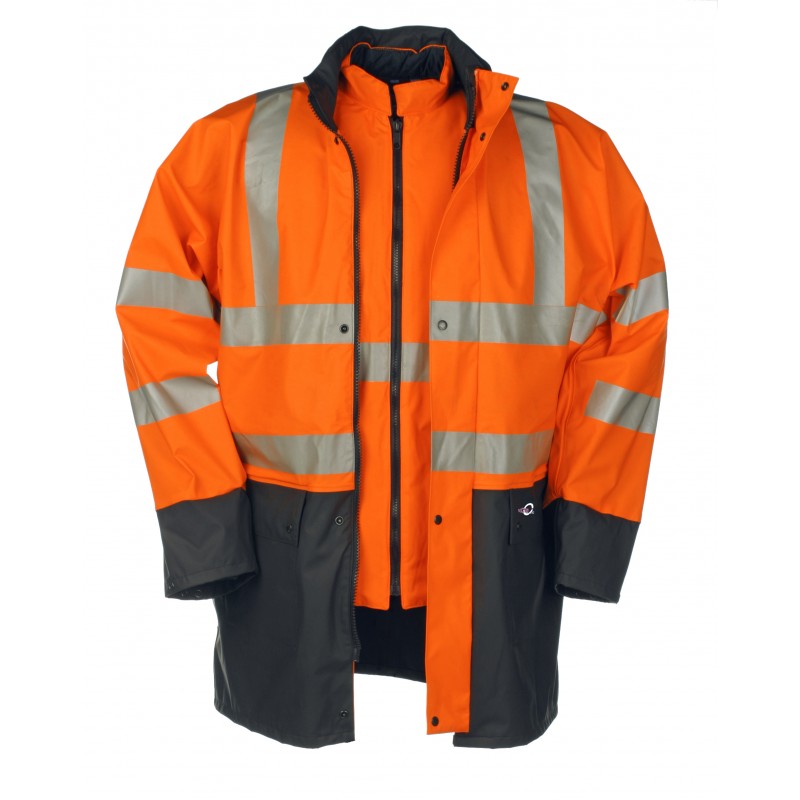 Parka Sioen Marianis A.V. 3 en 1 con chaleco extraíble, exterior poliuretano Flexothane, muy ligera.