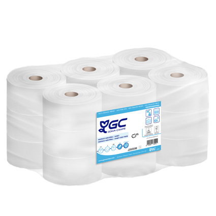 Paper higiènic industrial de pasta verge, 2 capes Gomà-Camps [pack de 18 rotlles]
