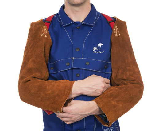 Manguitos de serraje marrón Weldas Lava Brown, 58 cm con tiras elásticas
