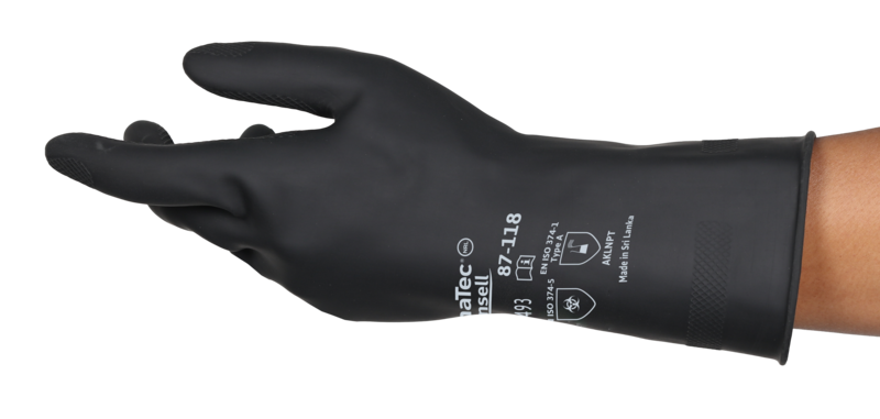Guante látex neopreno negro ANSELL Alphatec 87-118 (antes G17K)