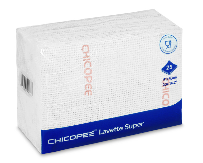 Bayeta alimentaria antibacteriana Chicopee Lavette Super 51x36 cm. (caja 150 paños)