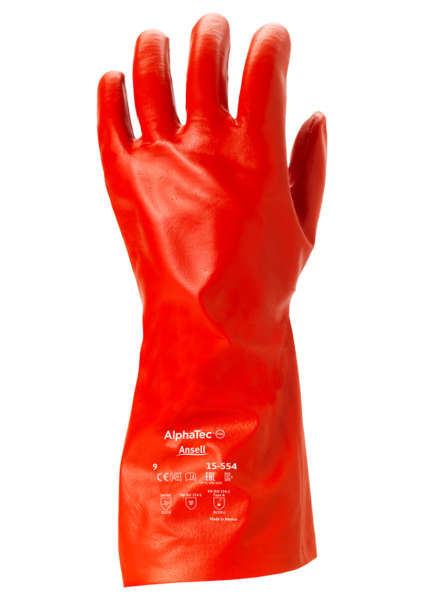 Guant Alphatec nitril Ansell grip technology sobre folro anticort Intercetp galga 18, nivell C, longitud 35 cm. (còpia)