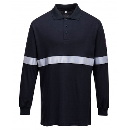 Portwest FR03 permanent antistatic flame retardant polo shirt with reflective band