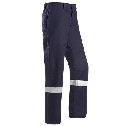 Pantalons ignífugs antiestàtics SIOEN Bardi amb banda reflectora, certificat 50 rentades