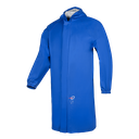 Bata amb caputxa Sioen Rigi, impermeable, certificació alimentària i cingles biològics, botons a pressió sota solapa, rendibles a 95 °C.