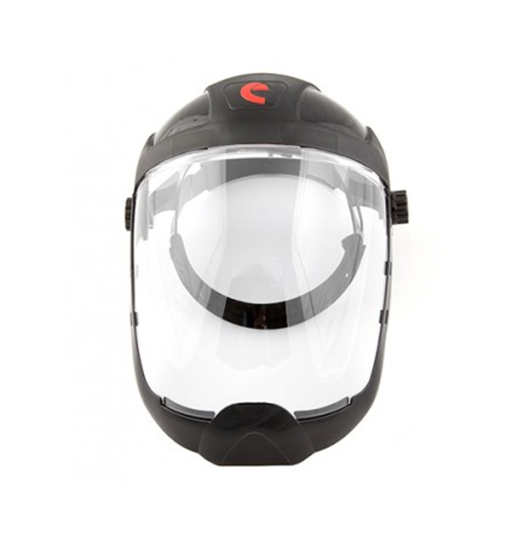 Pantalla facial SAMU con visor de policarbonato de máxima calidad óptica, antiempañante, con protector de barbilla
