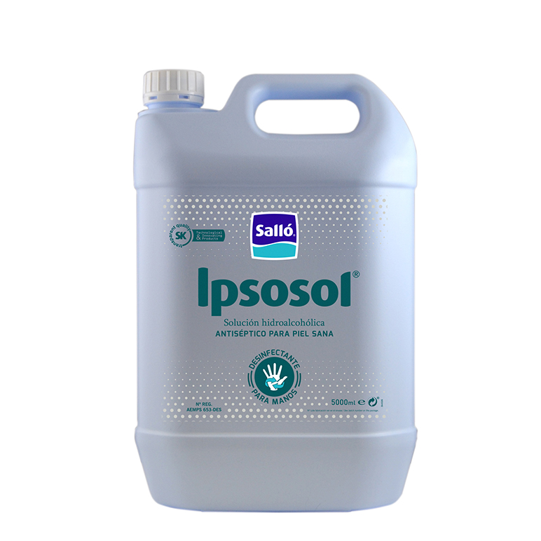 Gel hidroalcohólico líquido Ipsosol 5 litros, Nº Reg. AEMPS 653-DES