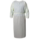 Bata d'un sol ús quirúrgica per a riscos biològics EN14126. 50 gr/m2, punys elàstics, talla única, color groc.