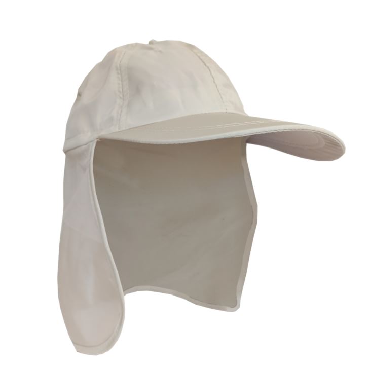 Gorra transpirable con cubrenucas Simloc, protección solar UPF50+ según norma DIN EN 13758-1