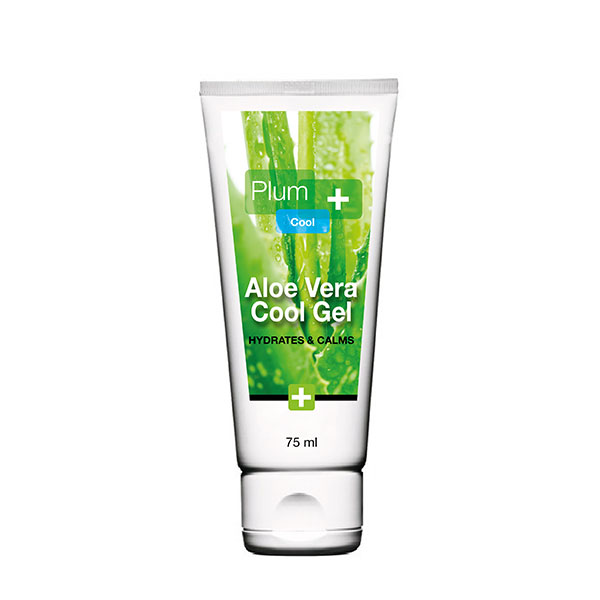 Gel para picaduras de insectos o quemaduras Aloe Vera Cool gel de Plum, alto contenido en aloe vera orgánica, 75 ml.