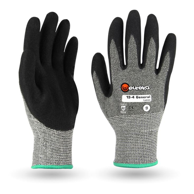 Guante resistente al corte Eureka 13-4 General Latex, nivel de corte F, excelente agarre en seco y húmedo