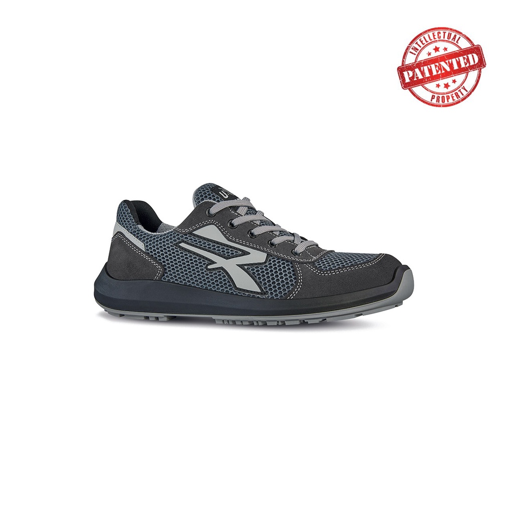 Sabata U-Power Draco, malla transpirable gris, sola Red Up amb retorn d'energia, S1P ESD.