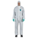 Buzo desechable Alphatec Microgard 1800 Standard cat III, prot. química tipo 5+6, antiestático, sin silicona.