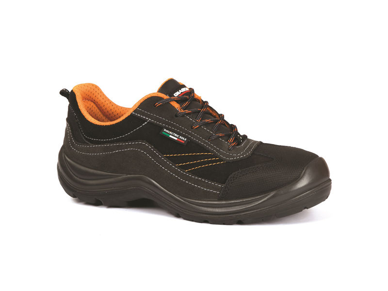 Zapato Giasco Franklin de piel negra hidrófuga, sin elementos metálicos, suela aislante de la electricidad, SB FO E P WRU HRO