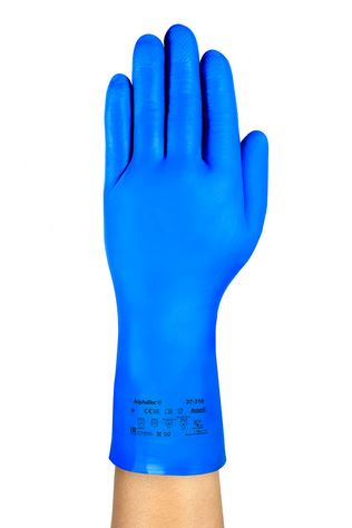 Guant Ansell Alphatec 37-310 de nitril reutilitzable amb acabat en rombes, alimentari, excel·lent tacte, gruix 0,20 mm