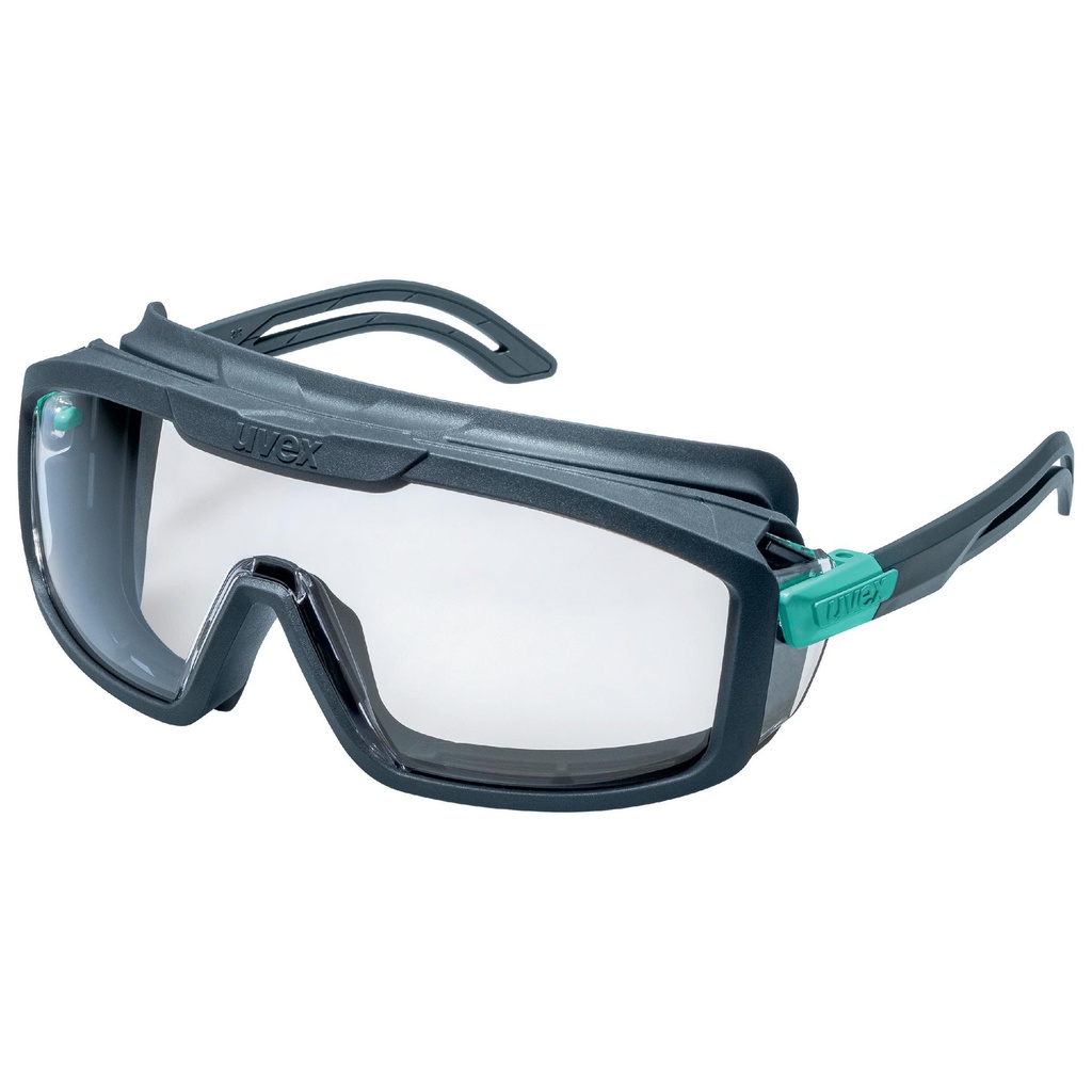 [9143296] Ulleres Uvex i-guard planet de patilles, material biològic i reciclat, amb patilles i certificades per a la protecció de líquids i pols gruixut