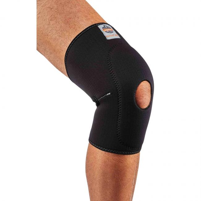 Rodillera de compresión de neopreno Ergodyne Proflex 615 rótula abierta y almohadilla anterior