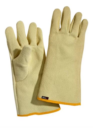[S1TK/18] Guante anticalórico Coval S1TK/18 de aramida, 38 cm de longitud, resistentes al calor de contacto de hasta 350 °C, EN 407:2004 433X3X, talla única 10