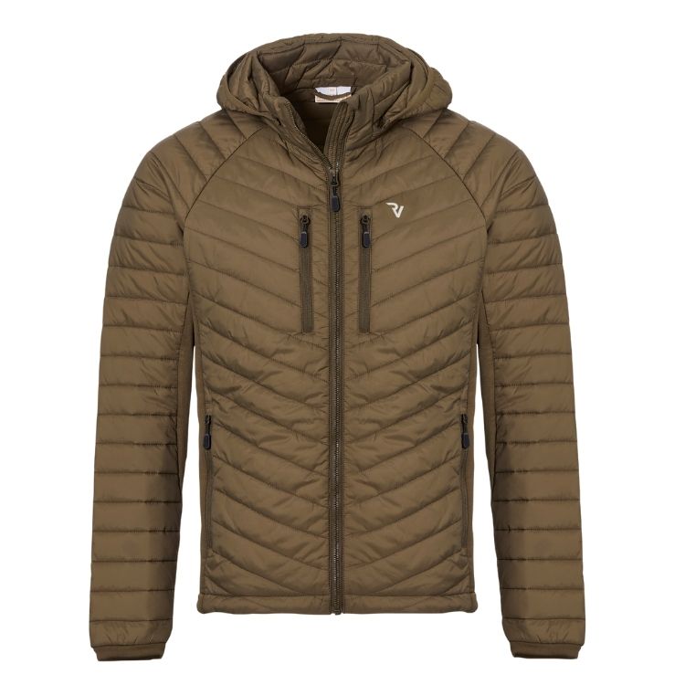 Chaqueta acolchada Rovince Ergoline para hombre con dos bolsillos laterales y dos bolsillos en el pecho con cremallera, capucha desmontable, tratamiento repelente de garrapatas y mosquitos