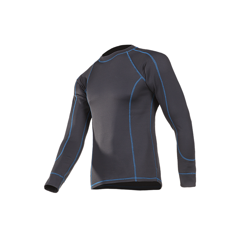 ​​​​Camiseta térmica Sioen Ferano antibacteriana, color gris, espalda larga, costuras planas