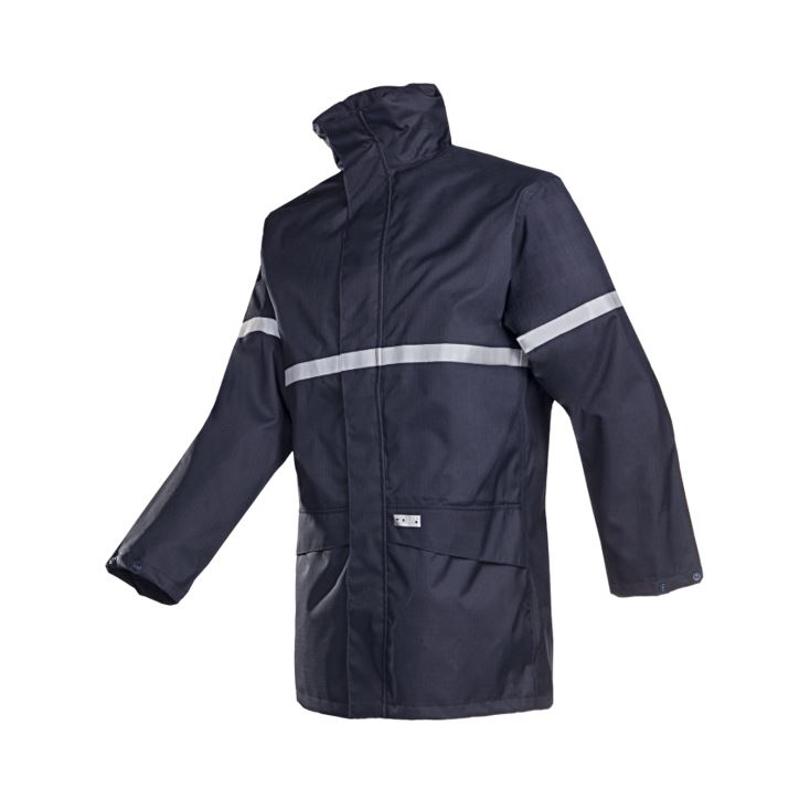 Parka impermeable Sioen Baltero, ignífuga antiestàtica banda reflex, armilla polar extraïble.