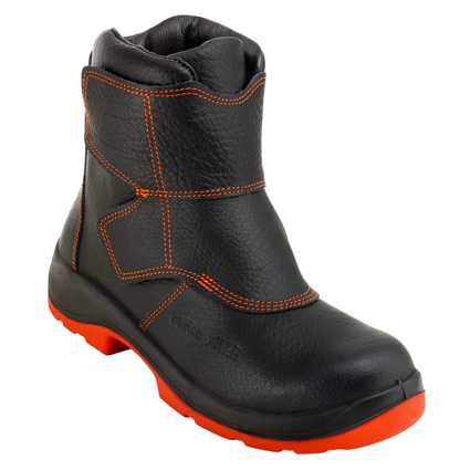 Bota certificada para soldadura, velcro con solapa. 19 cm, sin elementos metálicos, S3 HI-3 HRO WG SRC