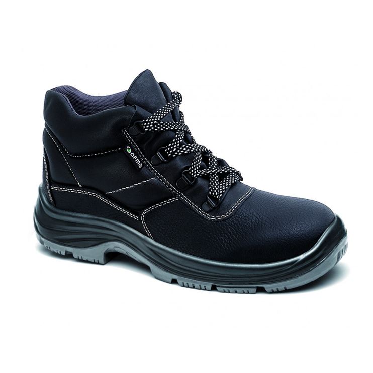 Bota de piel flor negra pigmentada